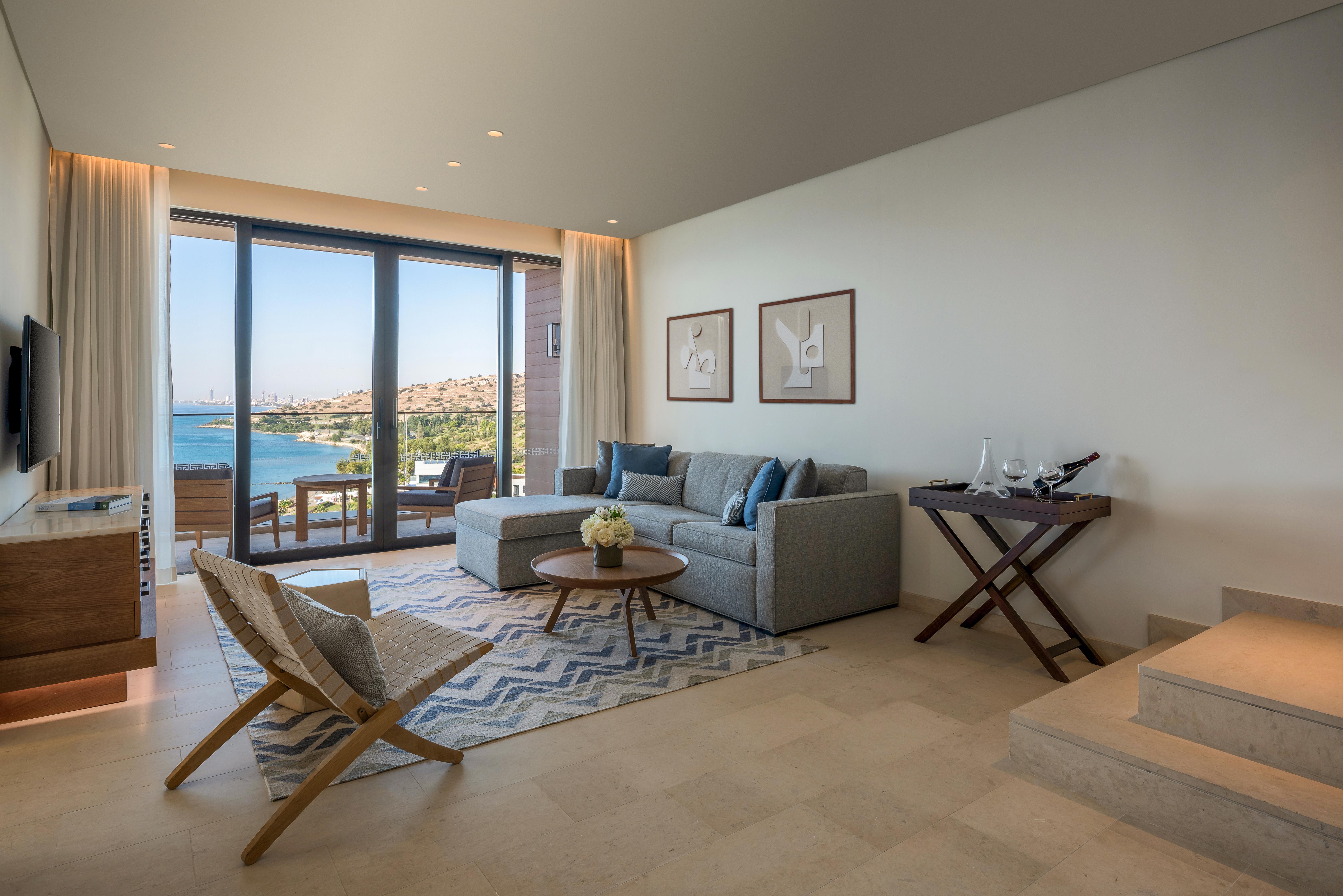 Amara - Sea Your Only View™ Limassol Luaran gambar A living room at the hotel